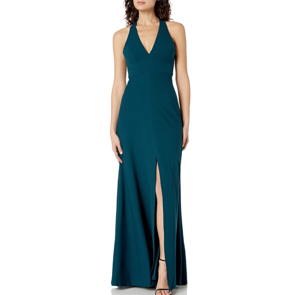 Jenny Yoo Margot bridesmaid dress V Neck A Line, Slit, Keyhole Back Navy size 2 - Picture 14 of 16